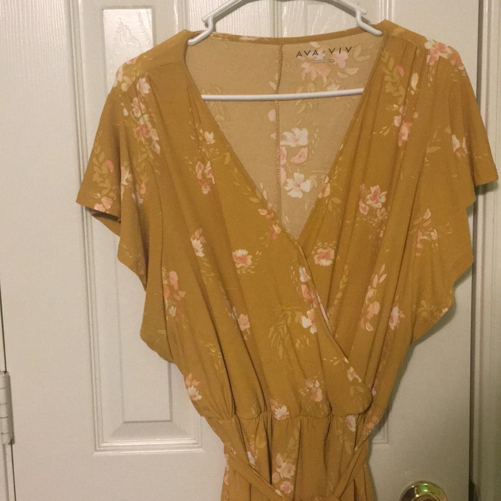 Mustard wrap dress